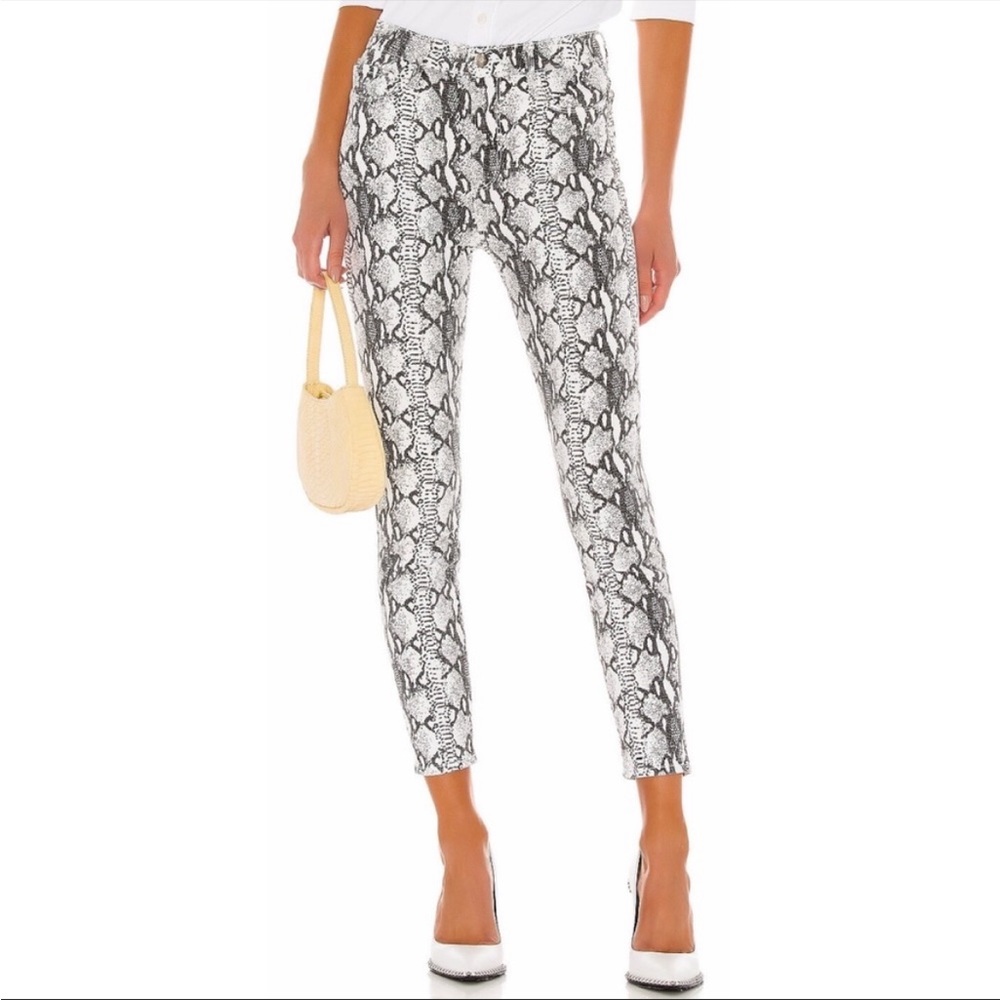 Frame Ali High Rise Cigarette Skinny Jeans Python Print Sz 26